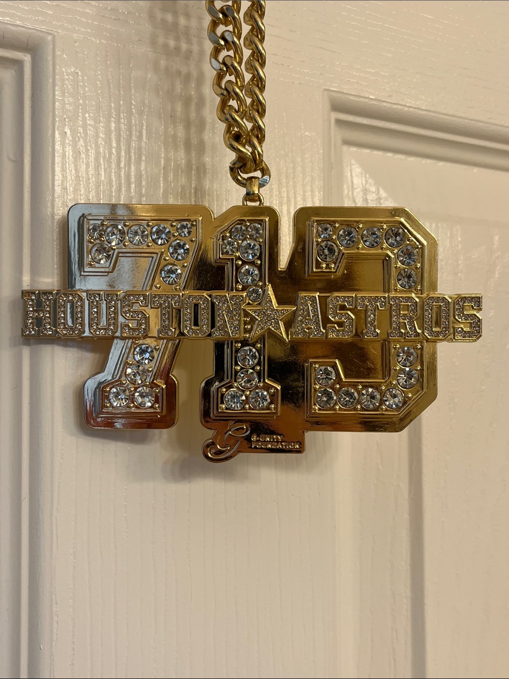 2024 Gold Houston Astros 713 Day Chain/Pendant Necklace - Men's Fan Chain